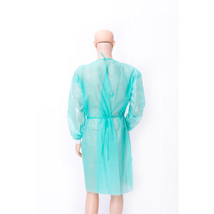 Disposable safety PP+PE waterproof surgical gown with knitted cuff
