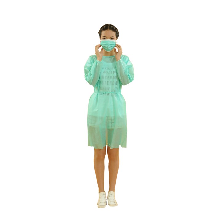 Non woven Green Disposable surgeon Gown