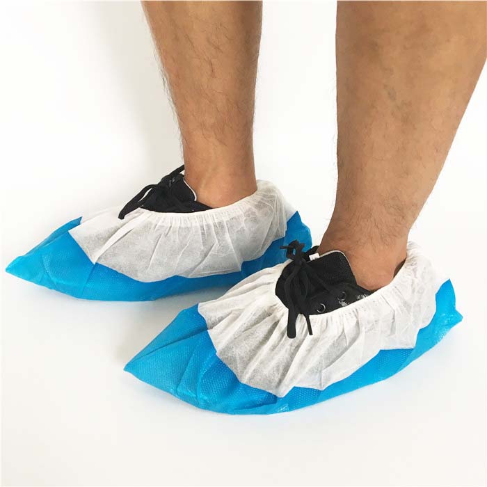 Non-woven overshoes with non-slip CPE sole