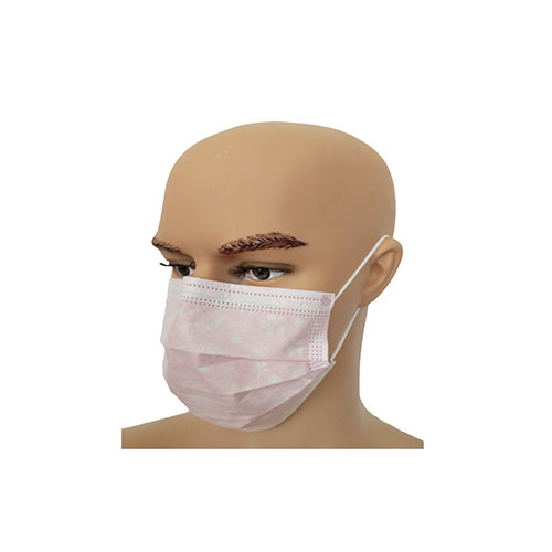 Pink Spa Printing Ear-loop one time use Face Mask