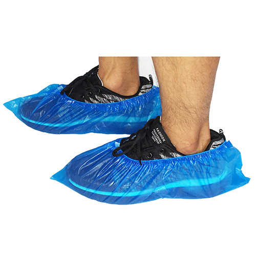 Disposable Plastic  Medical  Blue CPE Shoe covers