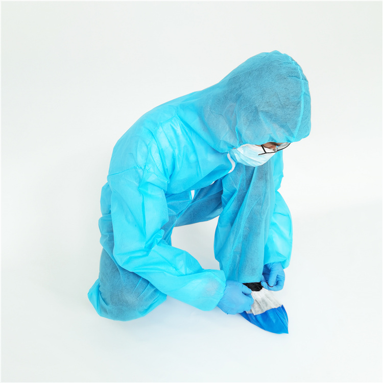 Disposable non woven safety protective overalls with hood