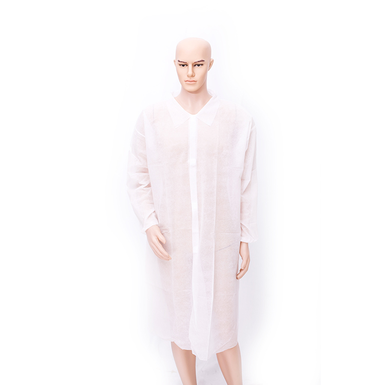 Disposable non woven white pp lab coat 