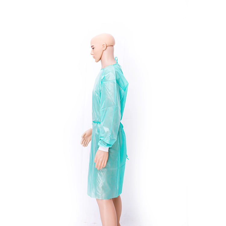 Disposable single use PP+PE waterproof isolation gown