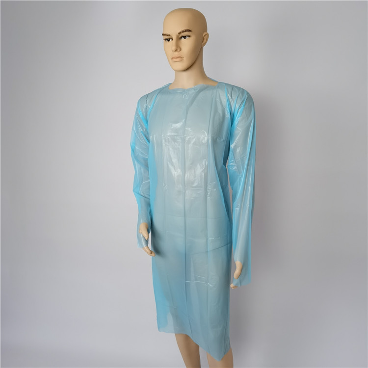 Disposable waterproof cpe apron with long sleeves